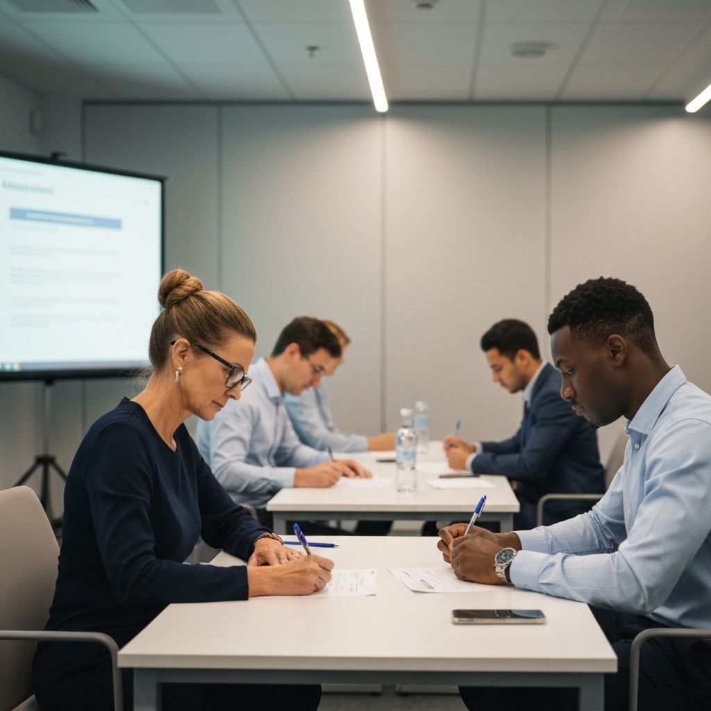 Corporate training assessment session